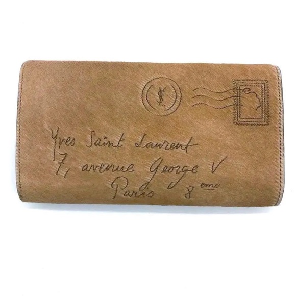 Yves Saint Laurent Brown Leather Clutch - Picture 3 of 13